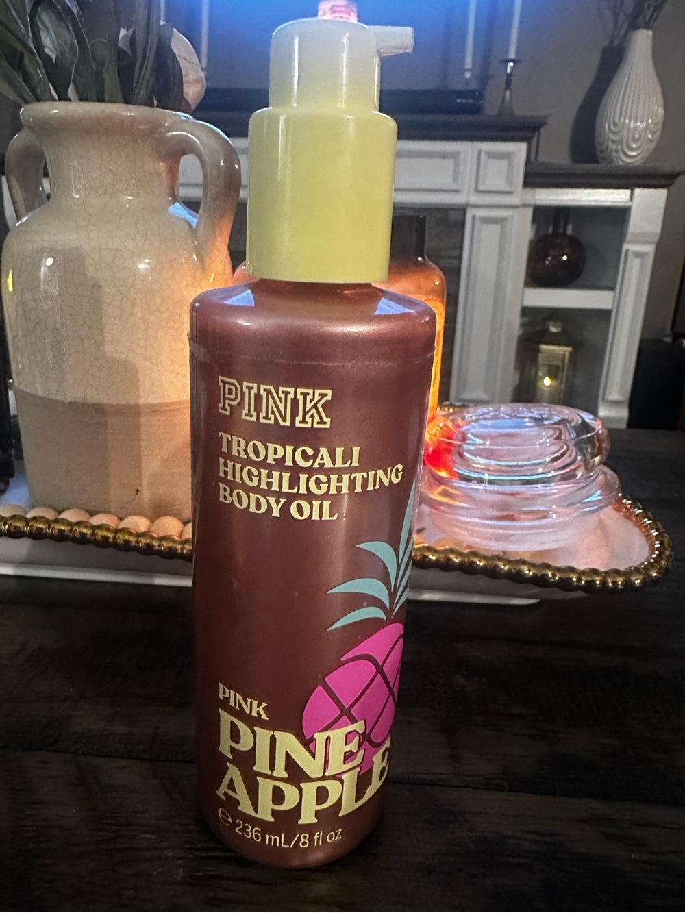 PINK Victoria's Secret Tropical Highlighting Pineapple Body Oil - Pink